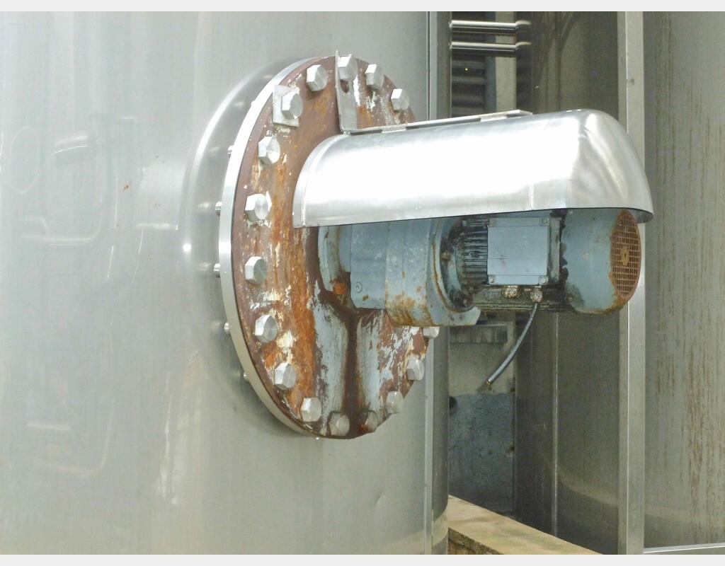 Cuve inox cylindrique verticale agitée - isolée fond plat capacité 1000 hls
