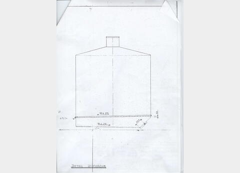 Cuve de stockage inox 37.000 litres - Cylindrique verticale fond pente 2 %