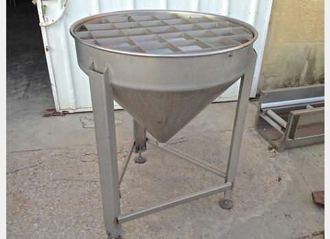 Cuve inox conique ouverte avec grille