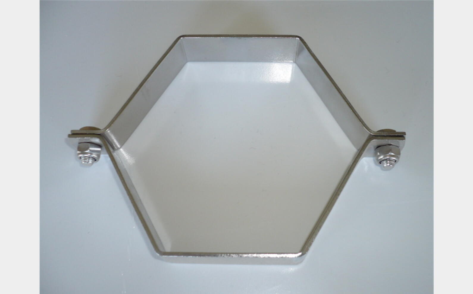 Collier hexagonal 2 piéces INOX - Porte tube