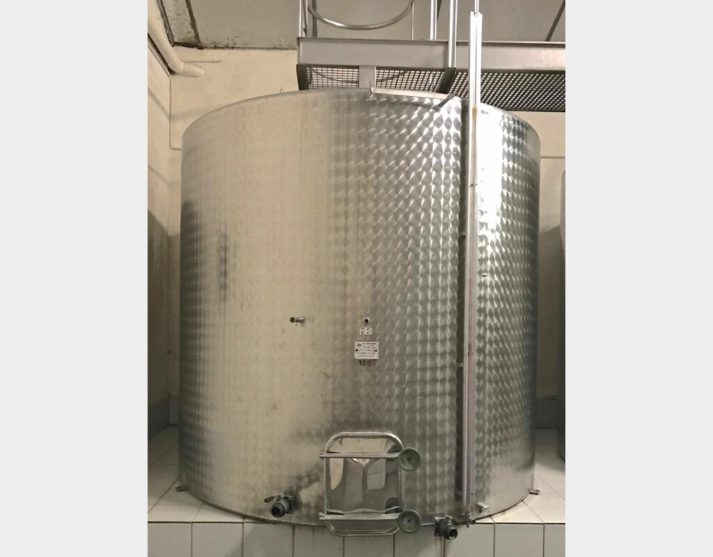 Cuve inox cylindrique verticale - Volume : 155 hls (15500 litres)
