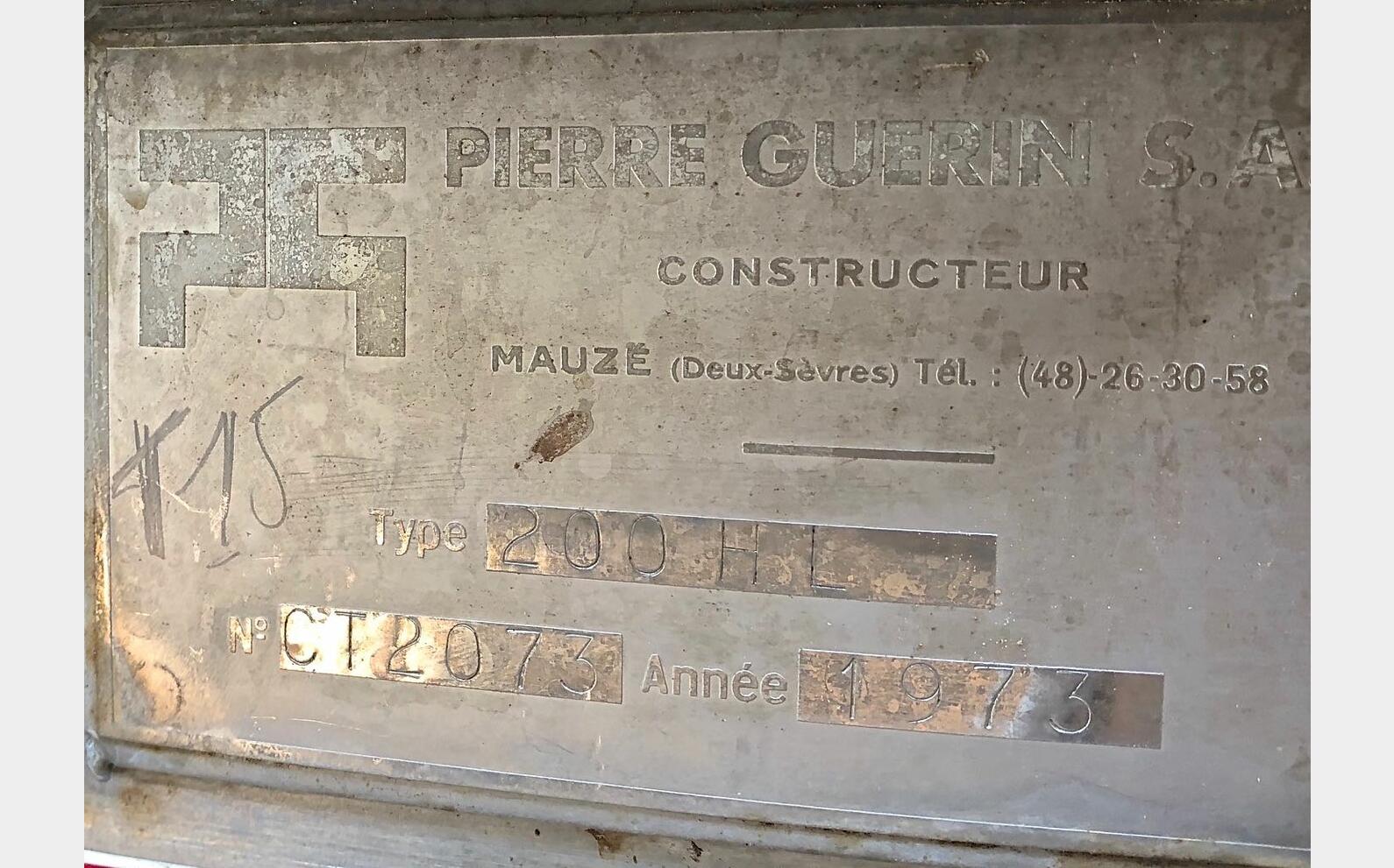 Cuve inox agit&eacute;e isol&eacute;e N&deg;T5 Marque : PIERRE GUERIN