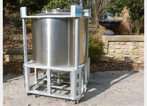 CONTENEUR IBC PFC 1000 INOX 304 MATERIEL NEUF H 1695 mm, L 1135 mm, l 1135 mm