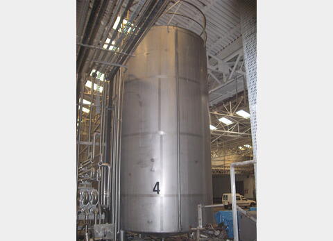 Cuve de stockage verticale de 30 m3 - INOX 304, Isoléé , agitée