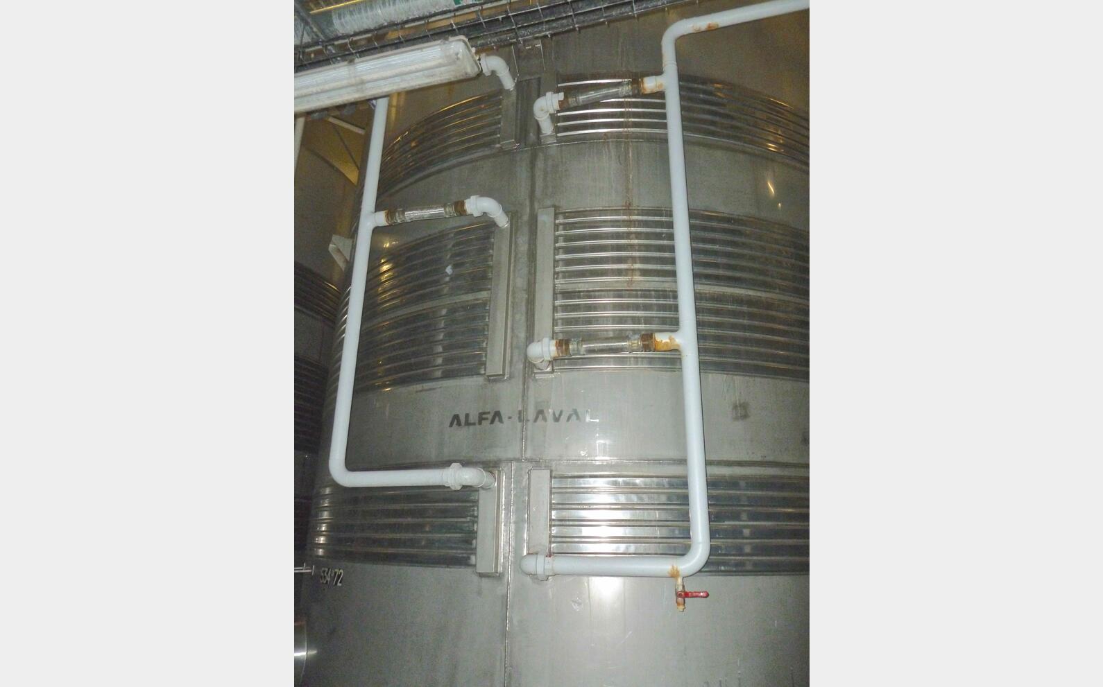 Cuve de stockage inox refroidie Provenance : agroalimentaire (champagne) Marque : ALFA LAVAL