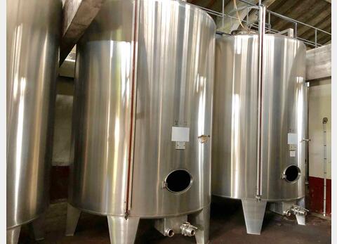Cuve stockage inox - Fond conique sur pieds 150 HL (15 000 litres)