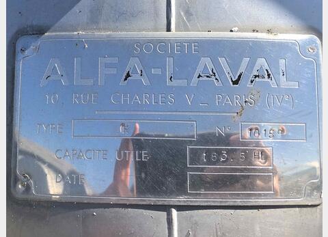 Cuve inox horizontale ALFA LAVAL