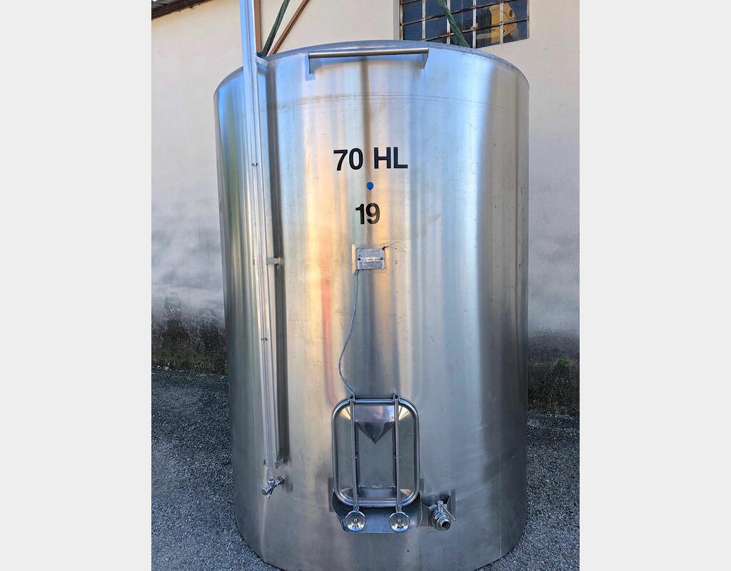 Cuve inox fermée fond conique - 7000 l (70 hls)