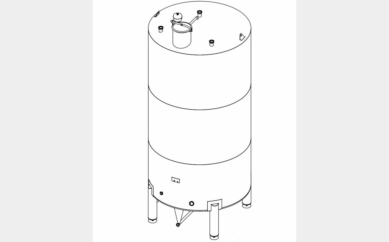 cuve INOX 304L ferm&eacute;e sur pieds MATERIEL NEUF