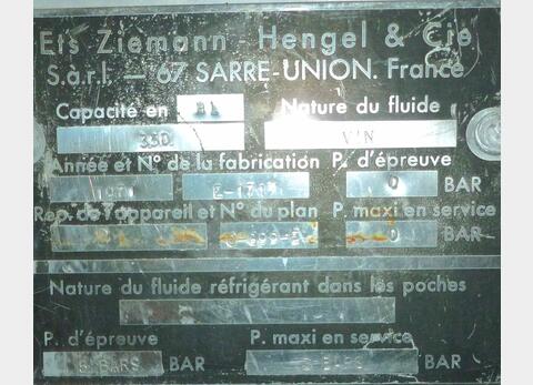 Cuve inox de stockage refroidie Provenance : agroalimentaire (champagne) Marque : ZIEMANN HENGEL