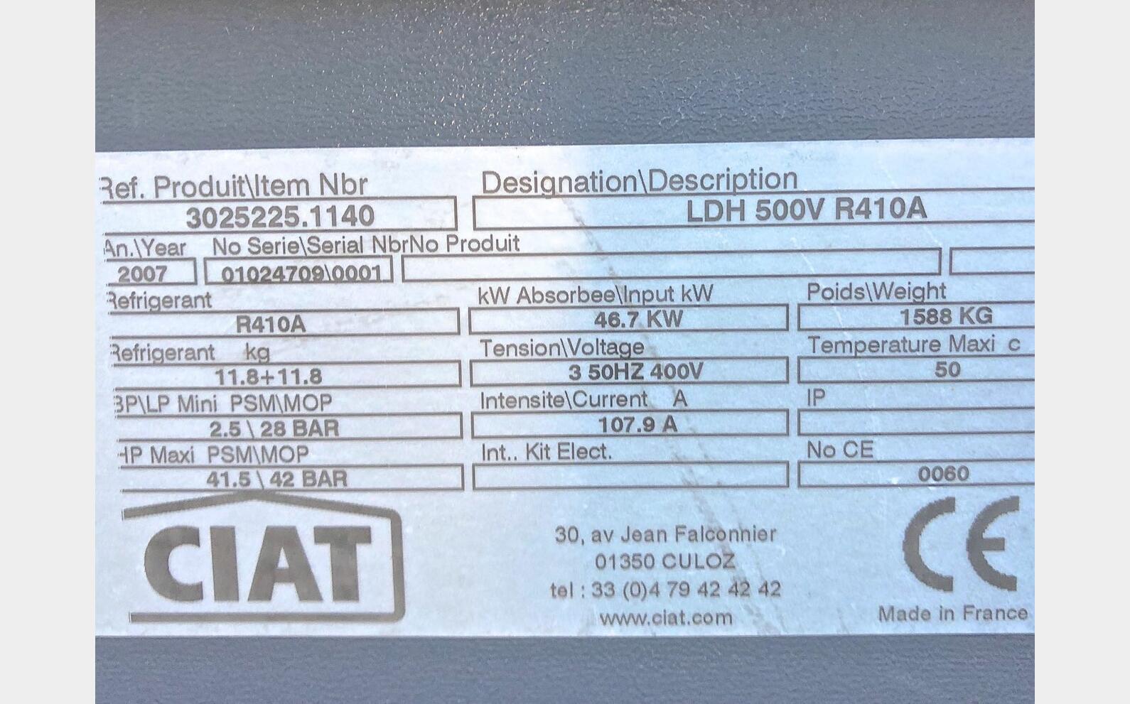 Groupe froid CIAT CST19