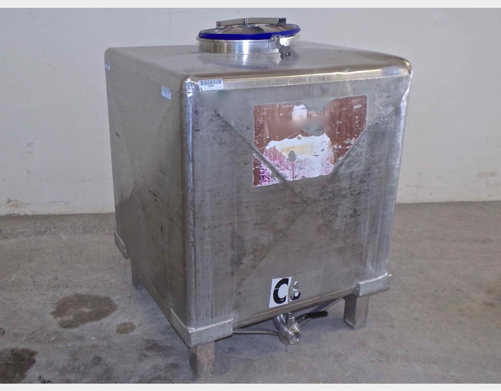 Conteneur INOX rectangulaire - Volume : 1000 litres