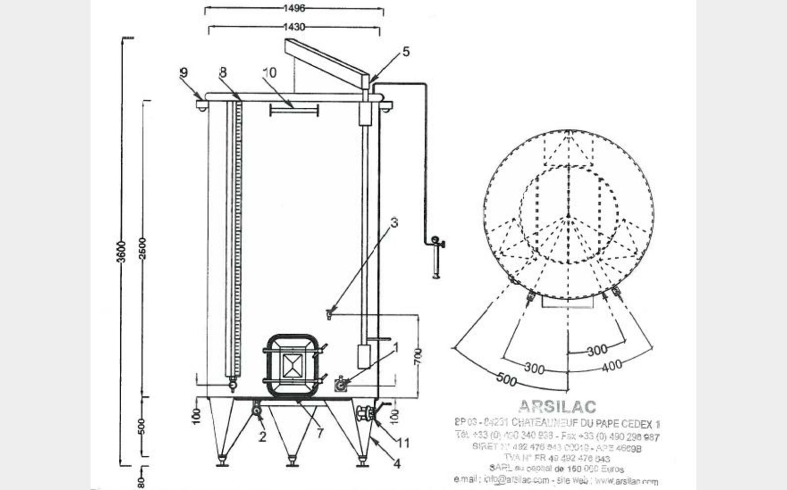 Cuve inox &agrave; chapeau flottant  40 hls MATERIEL NEUF