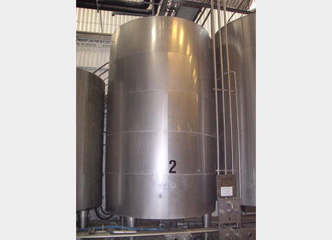 Cuve de stockage verticale de 30 m3 - INOX 304, Isoléé , agitée
