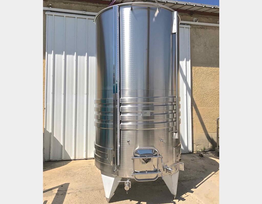 Cuve inox à chapeau flottant  80 hls - Fond incliné sur pieds
