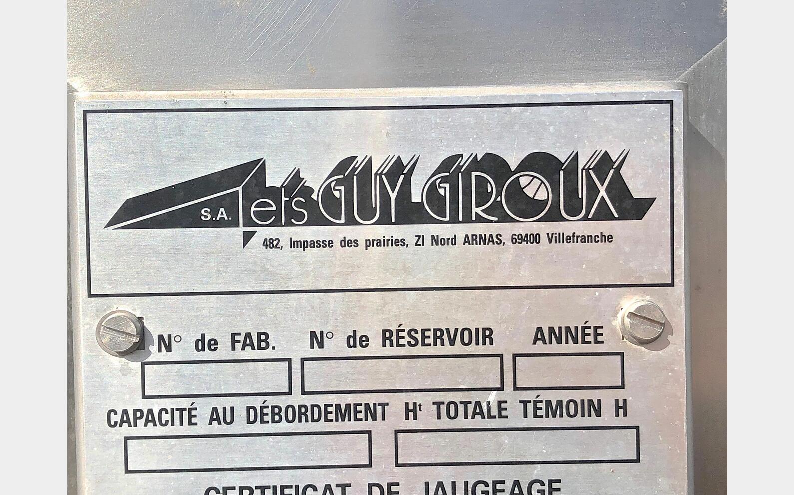 Cuve inox de vinification Marque : GIROUX