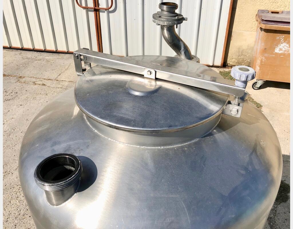 Cuve inox cylindrique - Volume : 500 litres