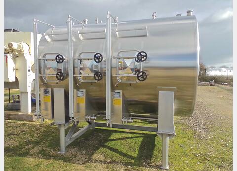 Cuve  INOX 316L cylindrique horizontale 3 compartiments : 25 + 25 + 50 HL