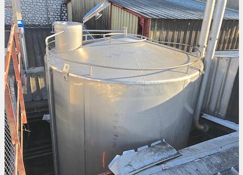 Cuve de stockage inox verticale - Fond cuillère sur jupe de 500 hls