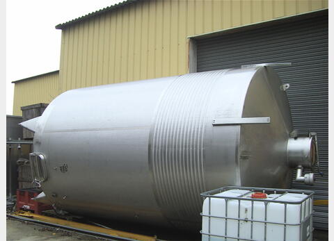 Cuve de stockag INOX304L de 34000 litres - Fond plat incliné sur pied, marque WTS