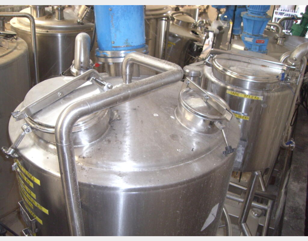 Cuve inox 316L agit&eacute;e, r&eacute;chauff&eacute;e volume : 500 litres marque : PIERRE GUERIN