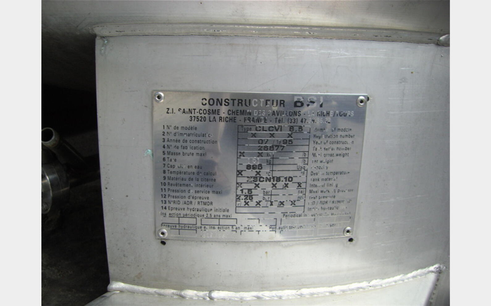 conteneur INOX 304L 895 litres