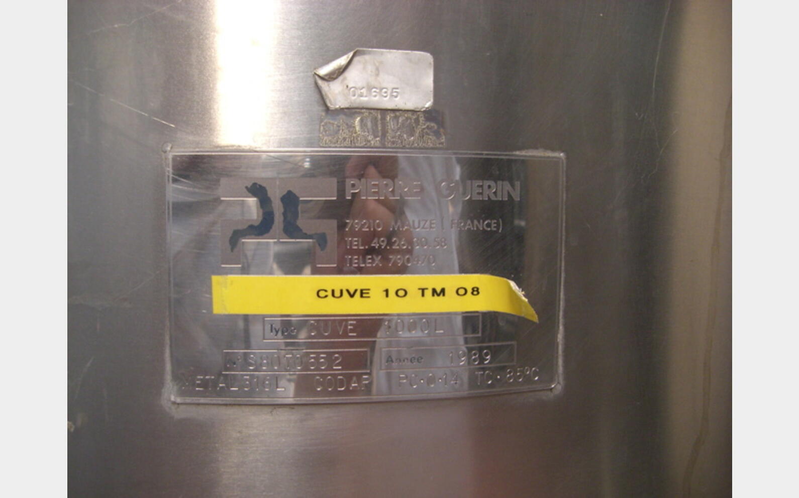 Cuve inox 316L de stockage