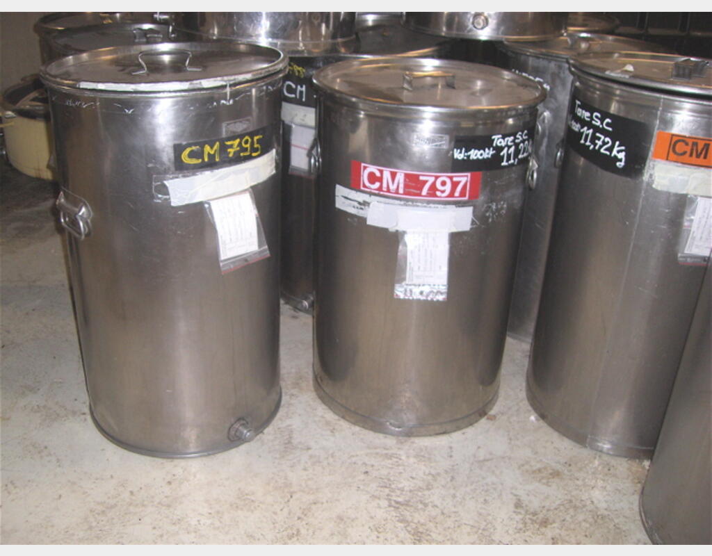 Cuves inox fond plat de marque décalinox - Volume 100 litres