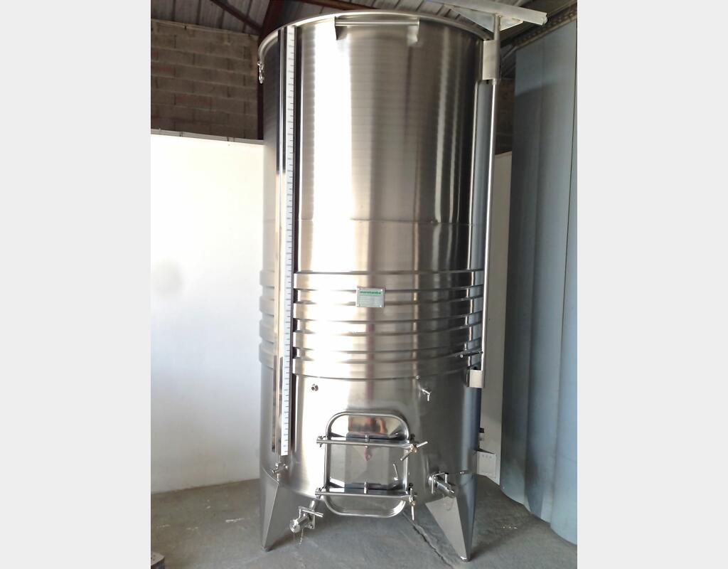 Cuve à chapeau flottant en INOX 304 - avec anneaux de refroidissement