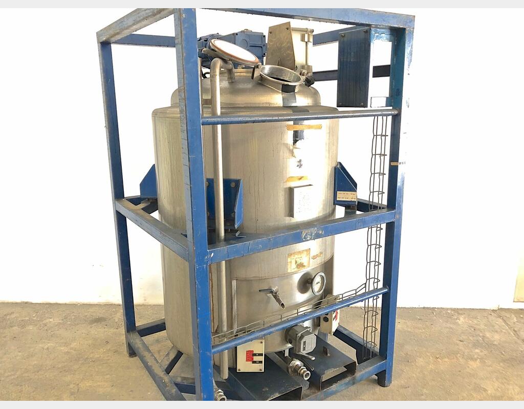 Cuve de mélange inox sur châssis - Capacité : 500 litres