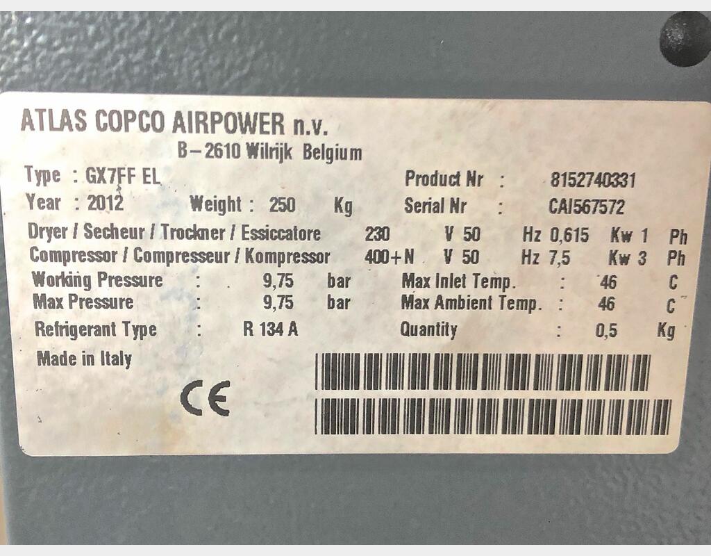 Compresseur ATLAS COPCO GX7FF