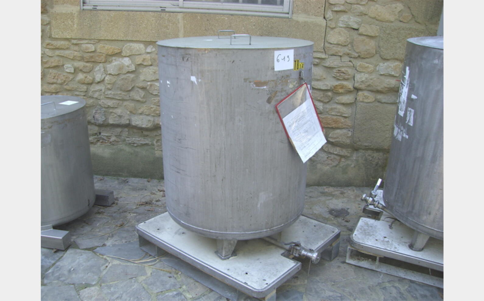 Cuve INOX 304 à ouverture totale 600 L - sur palette mobile