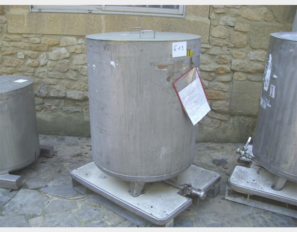 Cuve INOX 304 à ouverture totale 600 L - sur palette mobile