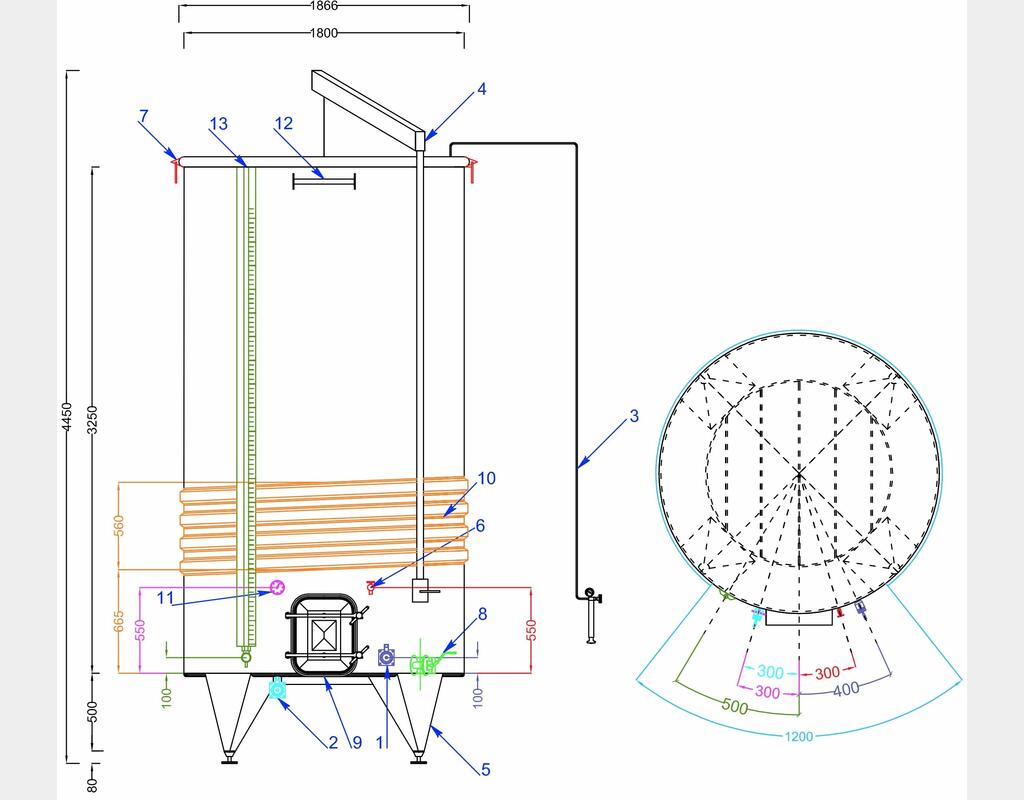 CUVE INOX A CHAPEAU FLOTTANT 8000 LITRES MATERIEL NEUF VOLUME: 8000 LITRES