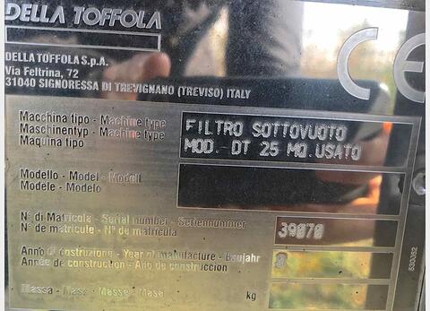 Filtre rotatif sous vide Marque : DELLA TOFFOLA