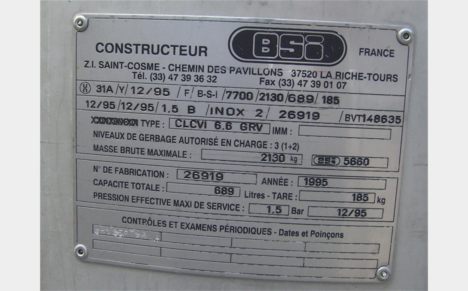 conteneur INOX 304L 689 litres
