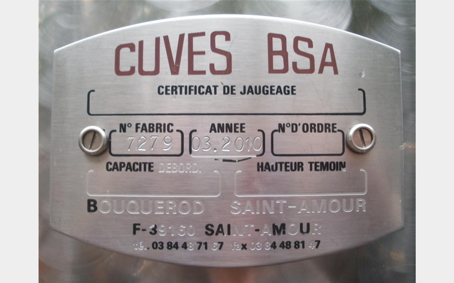Cuves Inox 316L 40 hls
