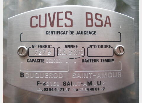 Cuves Inox 316L 40 hls