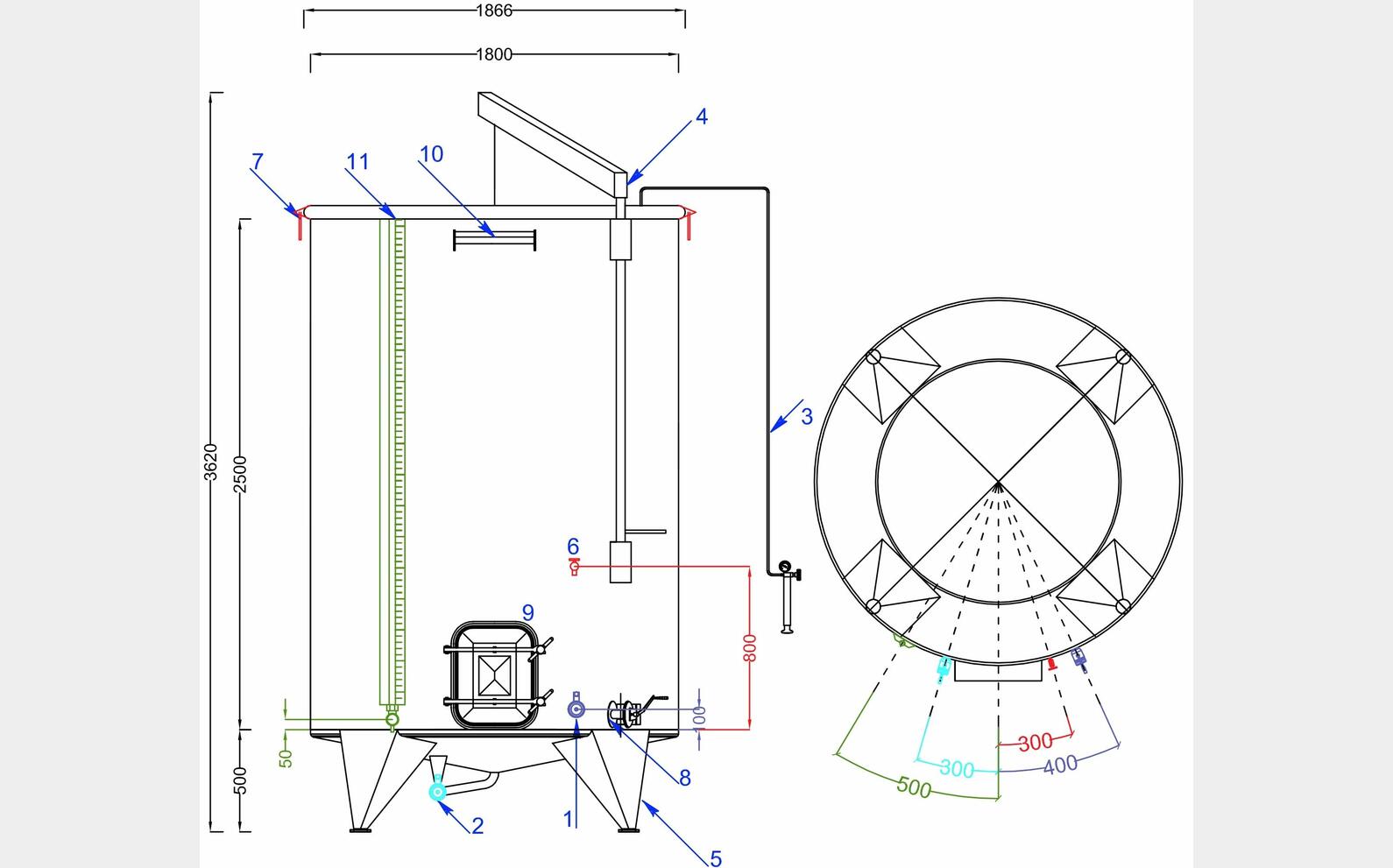 CUVE INOX 6500 LITRES A CHAPEAU FLOTTANT MATERIEL NEUF VOLUME: 6500 LITRES