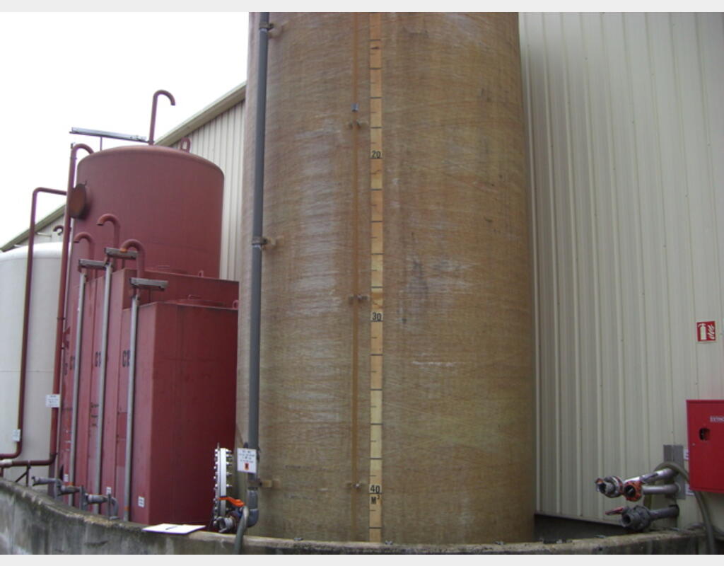 Cuve de stockage POLYESTER, 50000 litres - Fond plat