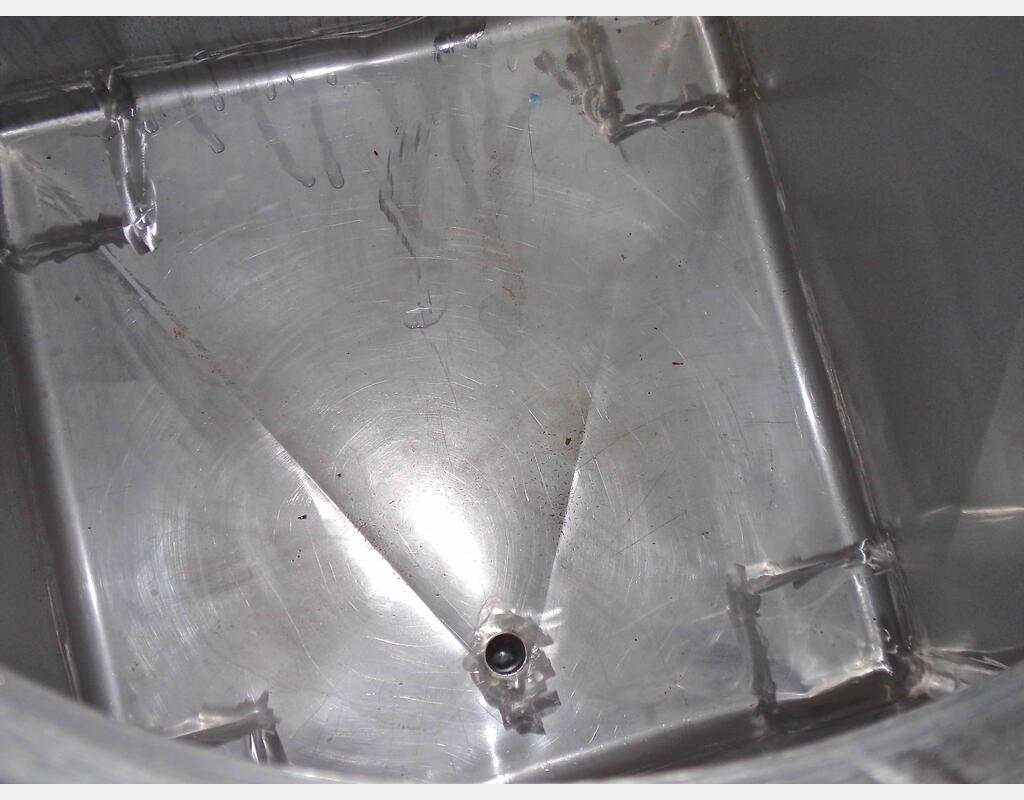 Conteneur INOX rectangulaire - Volume : 1000 litres