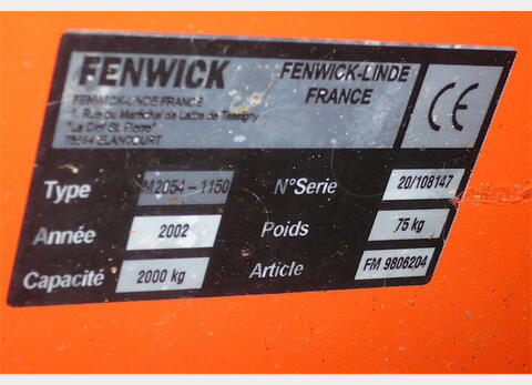 Transpalette : 2 tonnes maxi - Marque : FENWICK