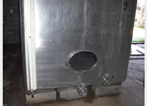 Cuve de stockage INOX , 120 hls - Rectangulaire fond plat incliné