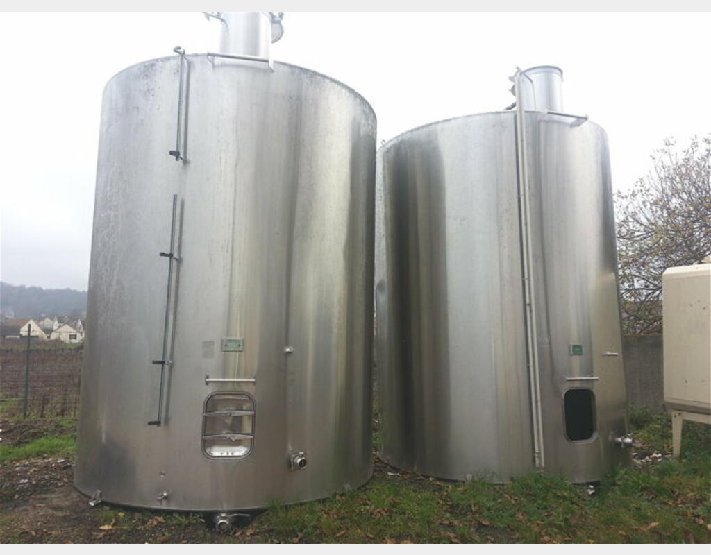 Cuve Inox 316 Fermée de 350 hls - Fon plat - cylindrique verticale