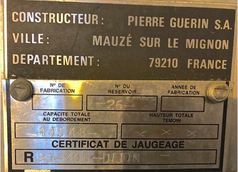 Cuve inox 316 N26 Pierre Guerin