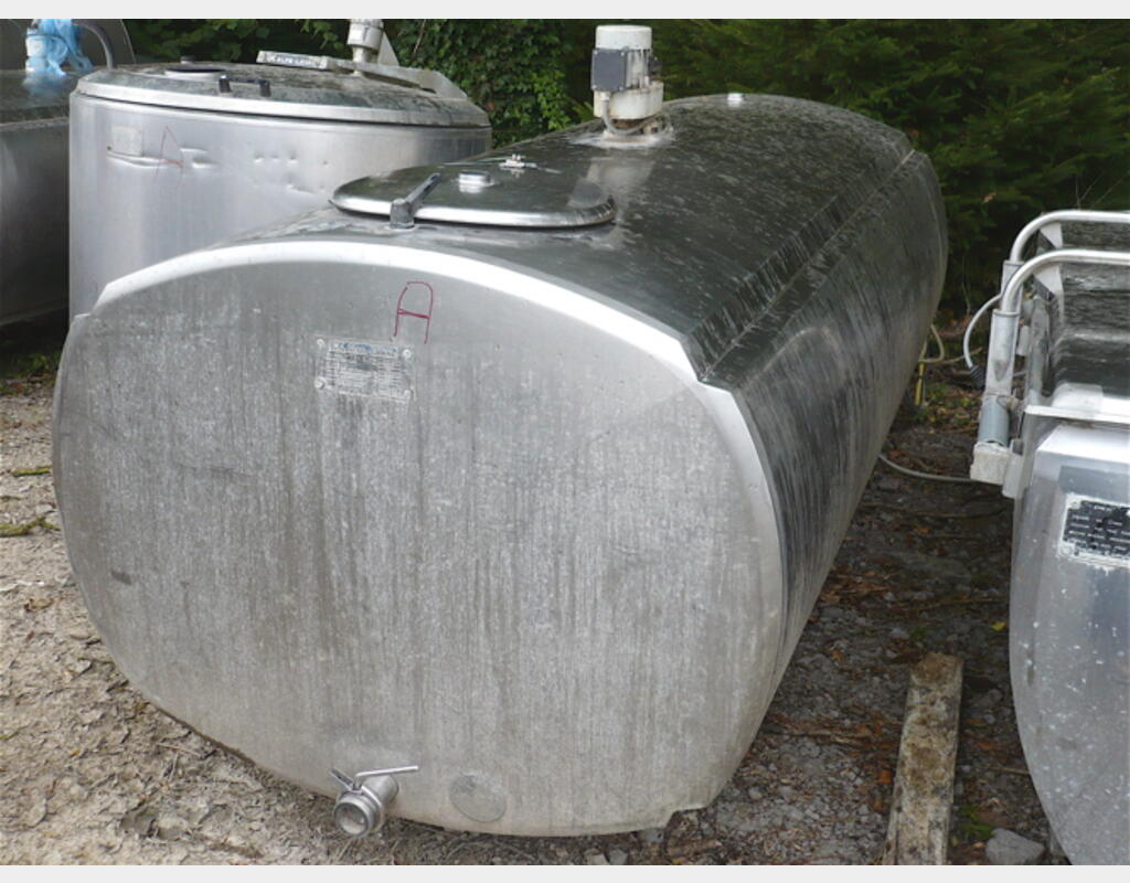 Tank &agrave; lait INOX 304 Volume : 1.800 litres