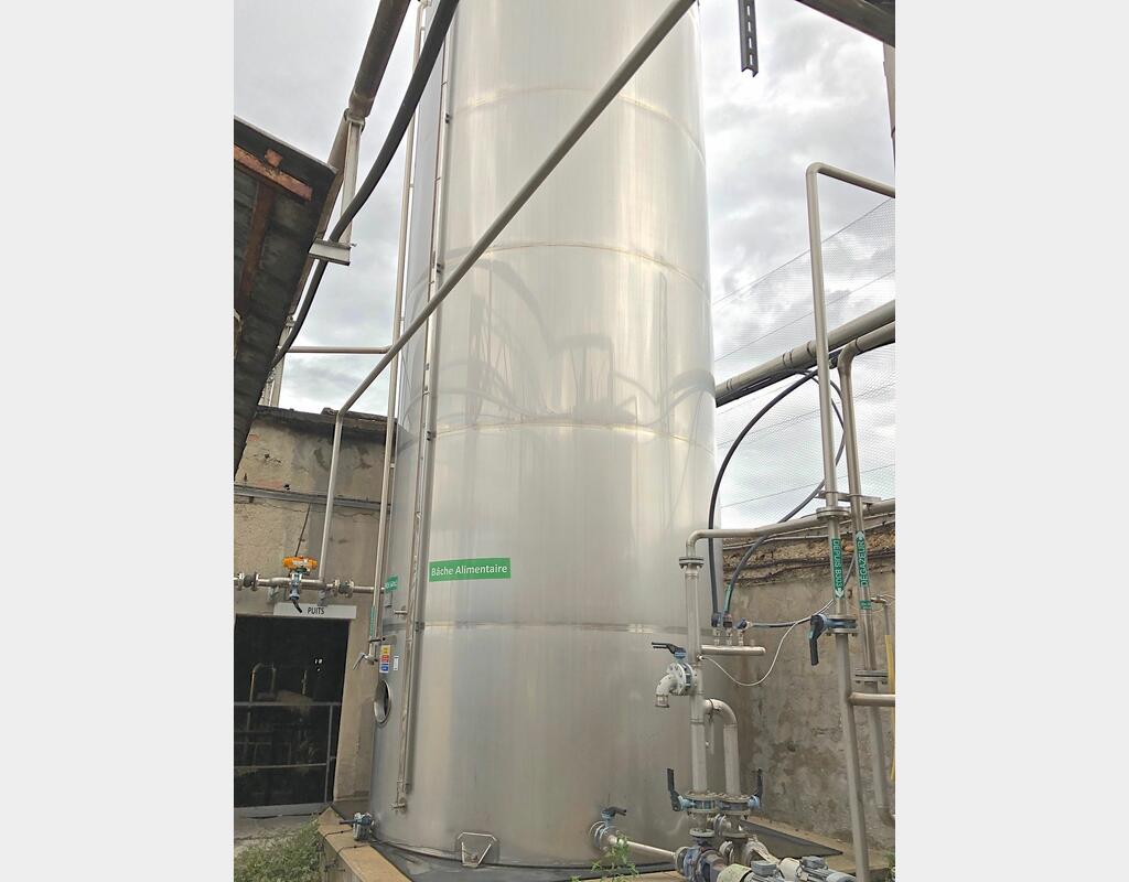 Cuve Inox 304L fond plat sur radier - de 600 hls