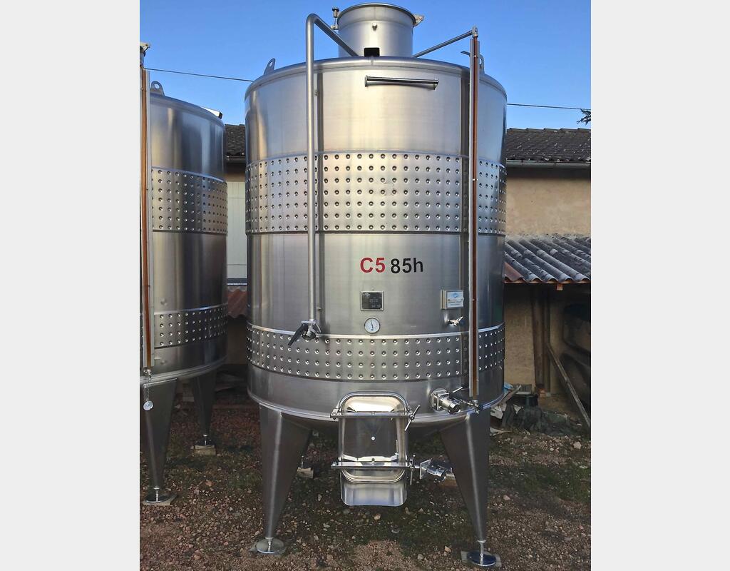 Cuve Inox 316 L de vinification - avec ceinture de refroidissement