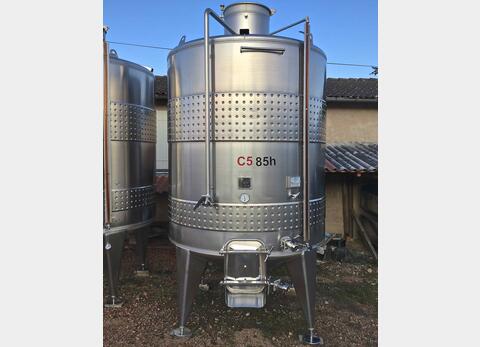 Cuve Inox 316 L de vinification - avec ceinture de refroidissement