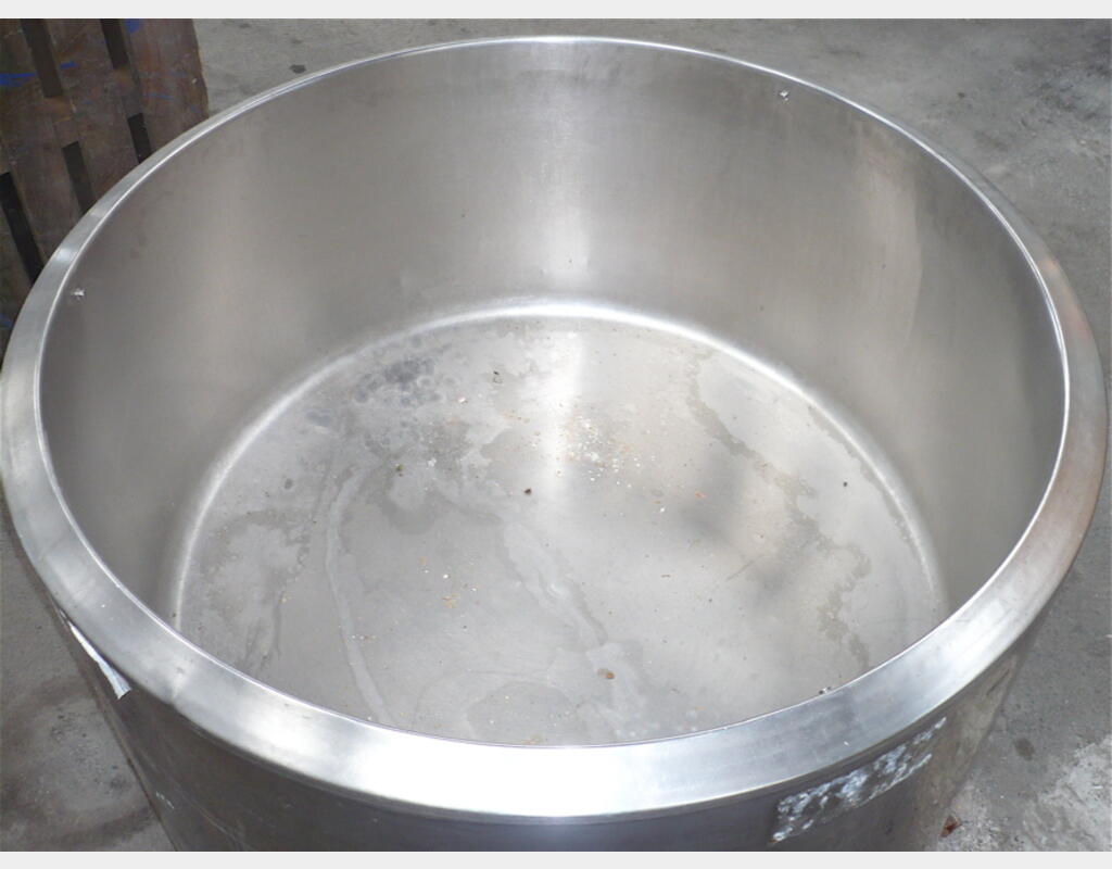 Cuve inox de stockage 600 litres  - à ouverture totale à roulettes